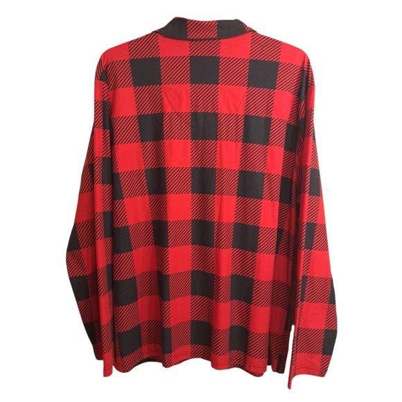 Jolly Jammies XL Christmas 2-Piece Pajama Set Flannel Red/Black Buffalo Check - Picture 6 of 8